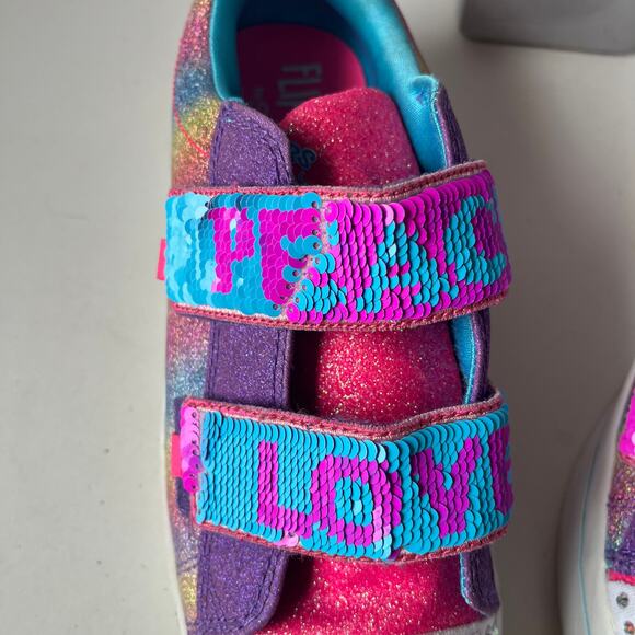 SKECHERS Flip Kicks Twi-Lites 2.0 Sparkle Vibes Girls Sneakers Shoes Size 3 Pink - Picture 5 of 15